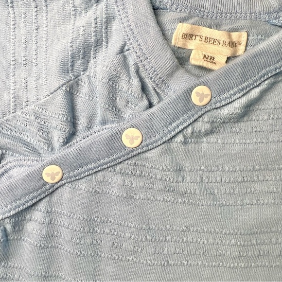 Burt’s Bees Baby Newborn Baby Boy Textured Organic Footed Onesie Size Newborn - Picture 4 of 9